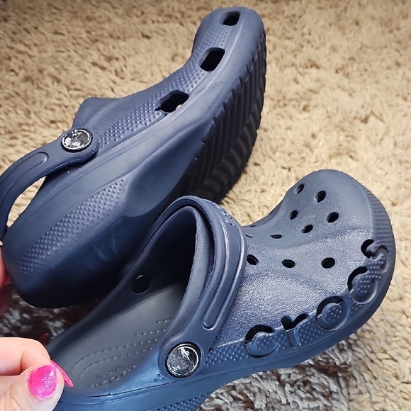 CROCS Kids Dark Blue Navy Water Shoes Junior Size 1 E13 - Picture 7 of 8